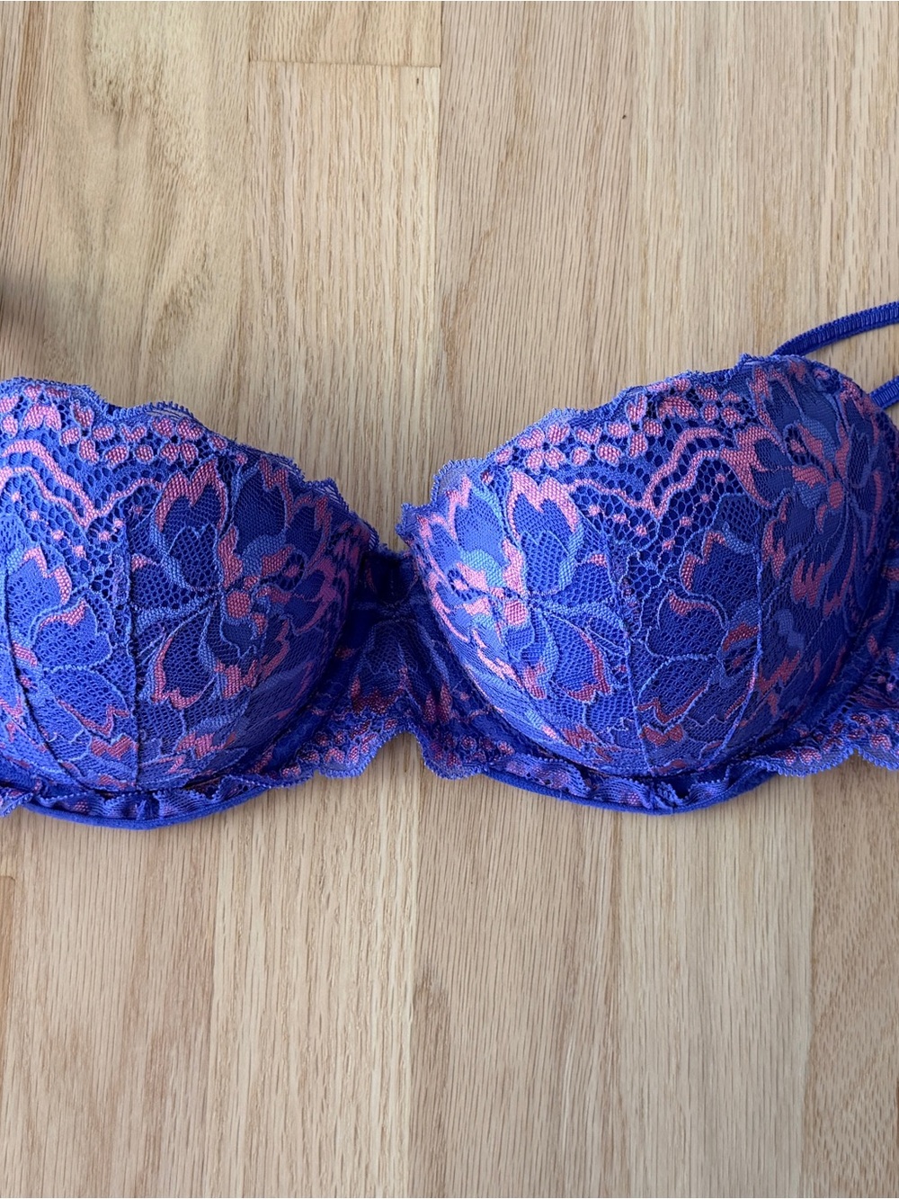 Victoria's Secret Purple and Pink Lace Push-Up Bra
